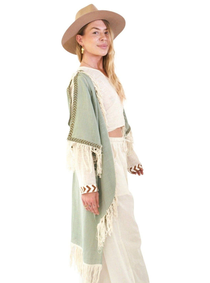 Organic Cotton Fringe Shrug