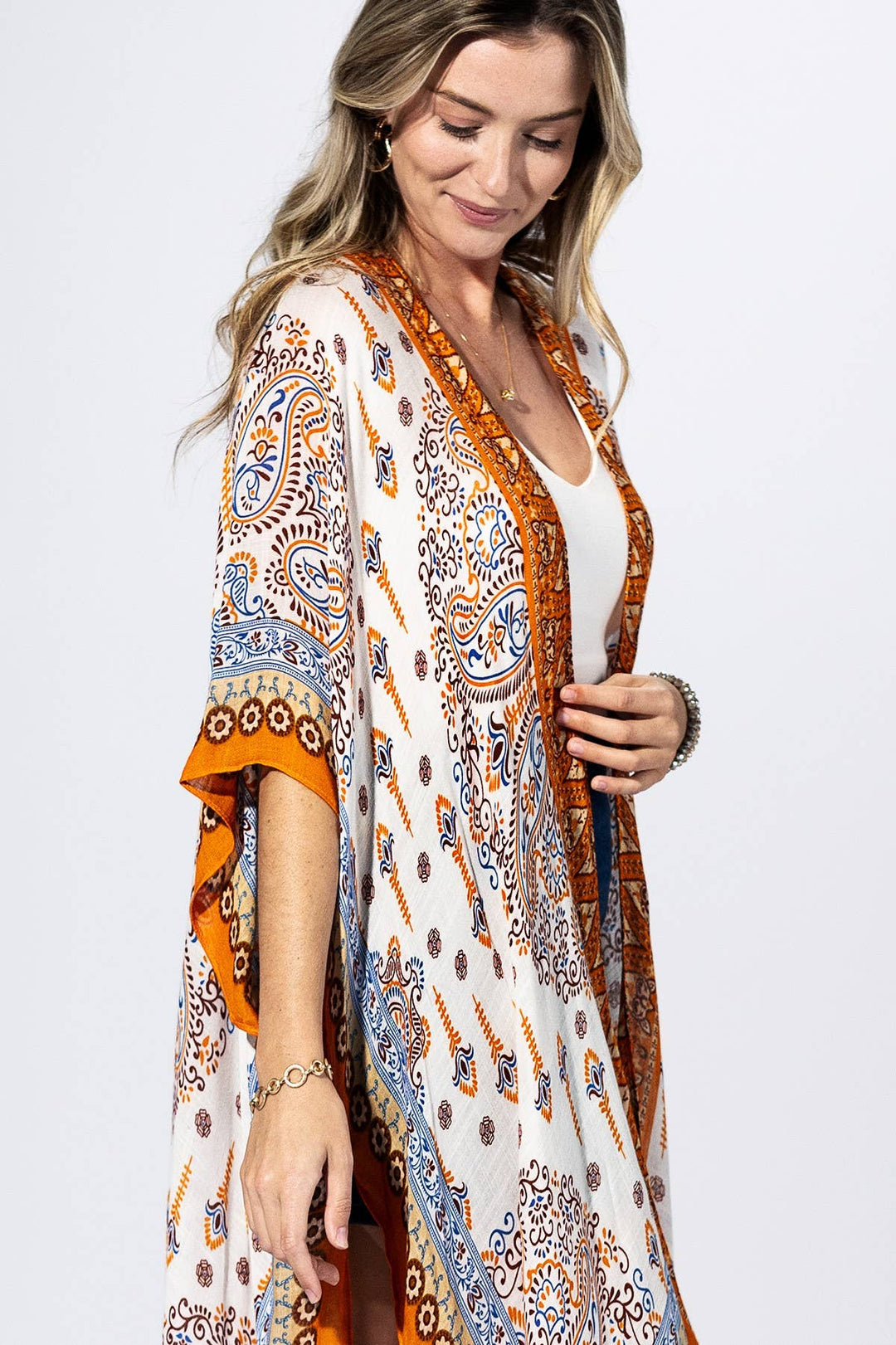 Orange Peel Paisley Kimono