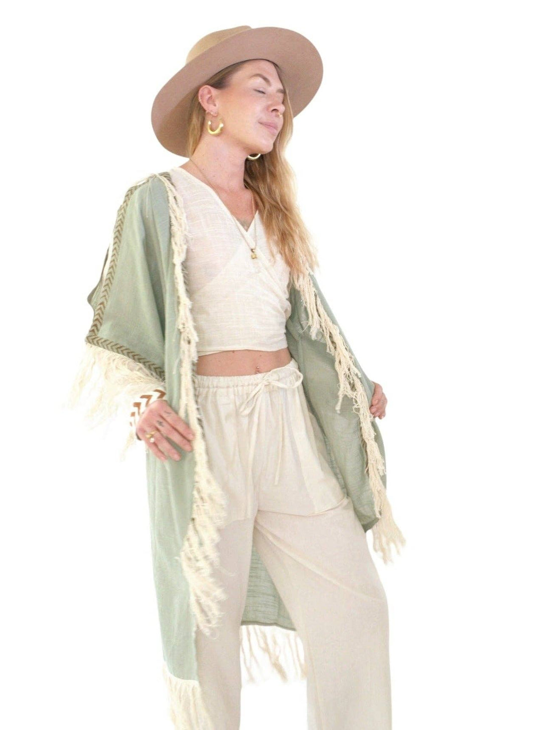 Organic Cotton Fringe Shrug