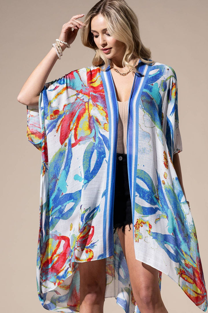 Azul Watercolor Kimono
