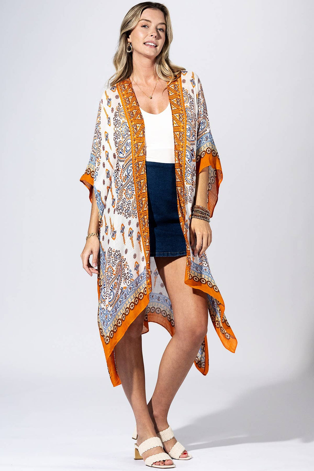 Orange Peel Paisley Kimono