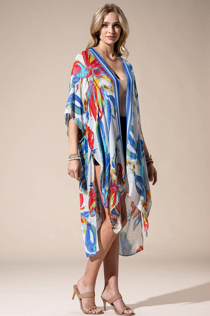 Azul Watercolor Kimono