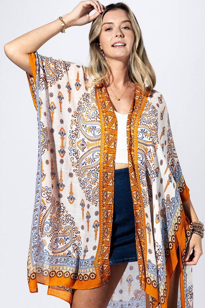 Orange Peel Paisley Kimono