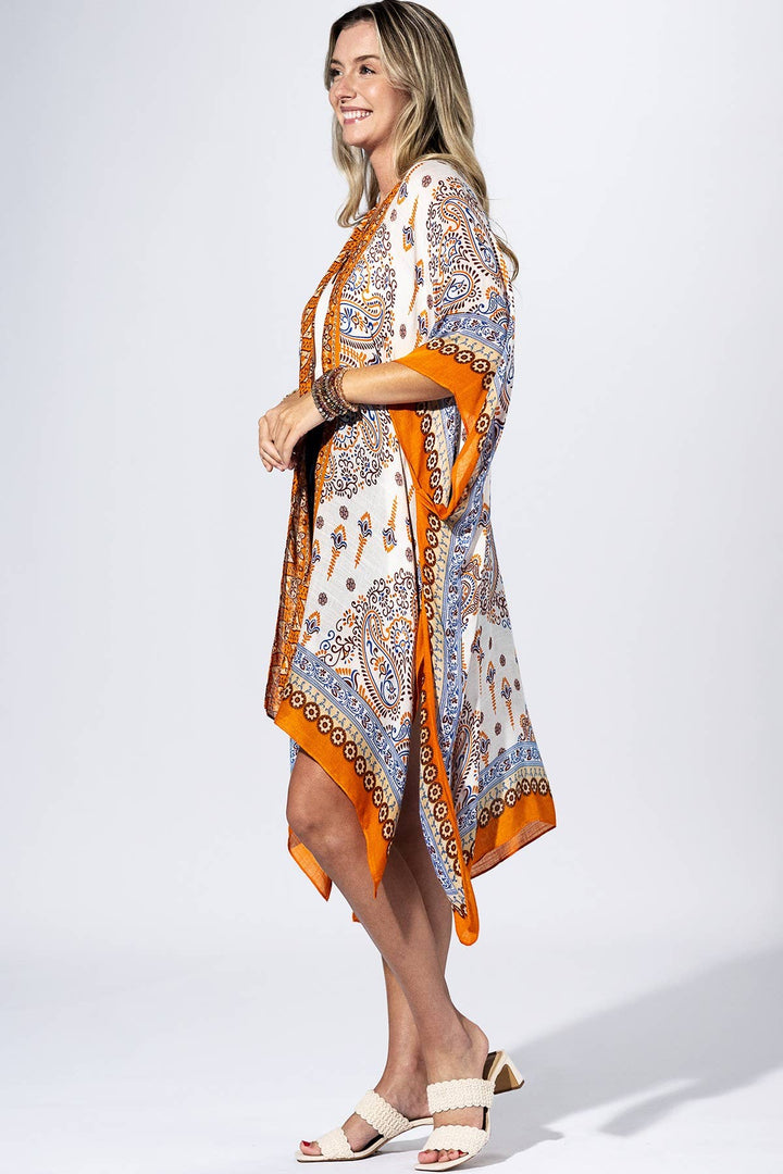Orange Peel Paisley Kimono