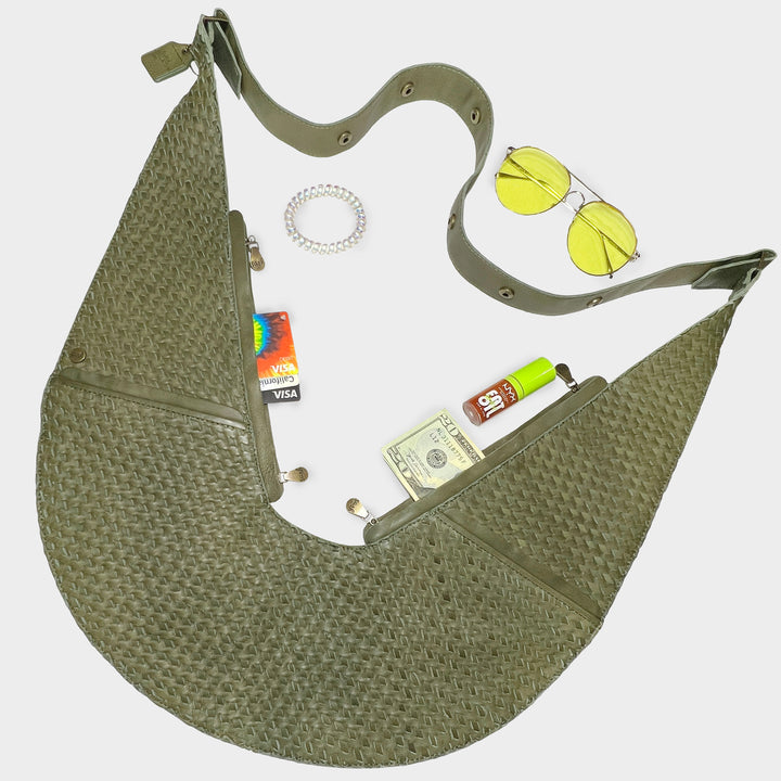 Mukisa Basketweave Leather Sash Bag