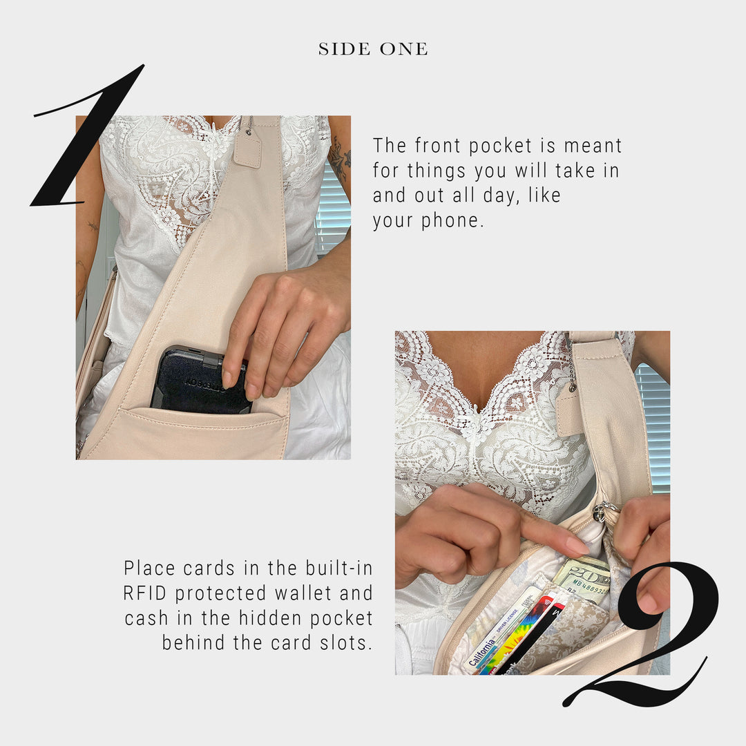 Glam Black Leather Sash Bag