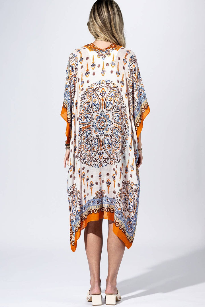 Orange Peel Paisley Kimono