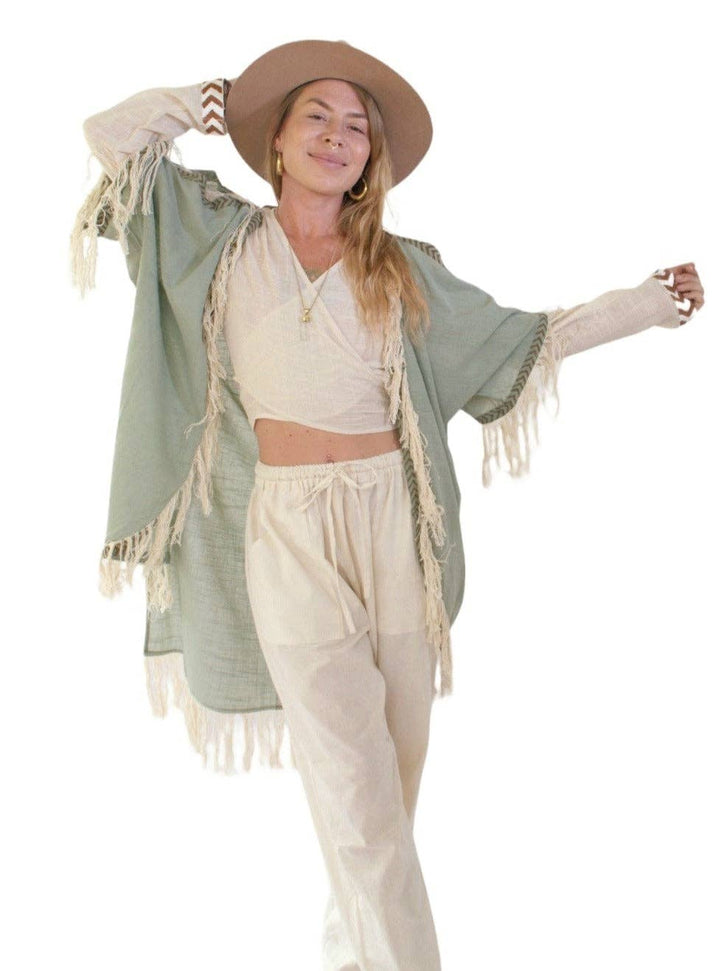 Organic Cotton Fringe Shrug