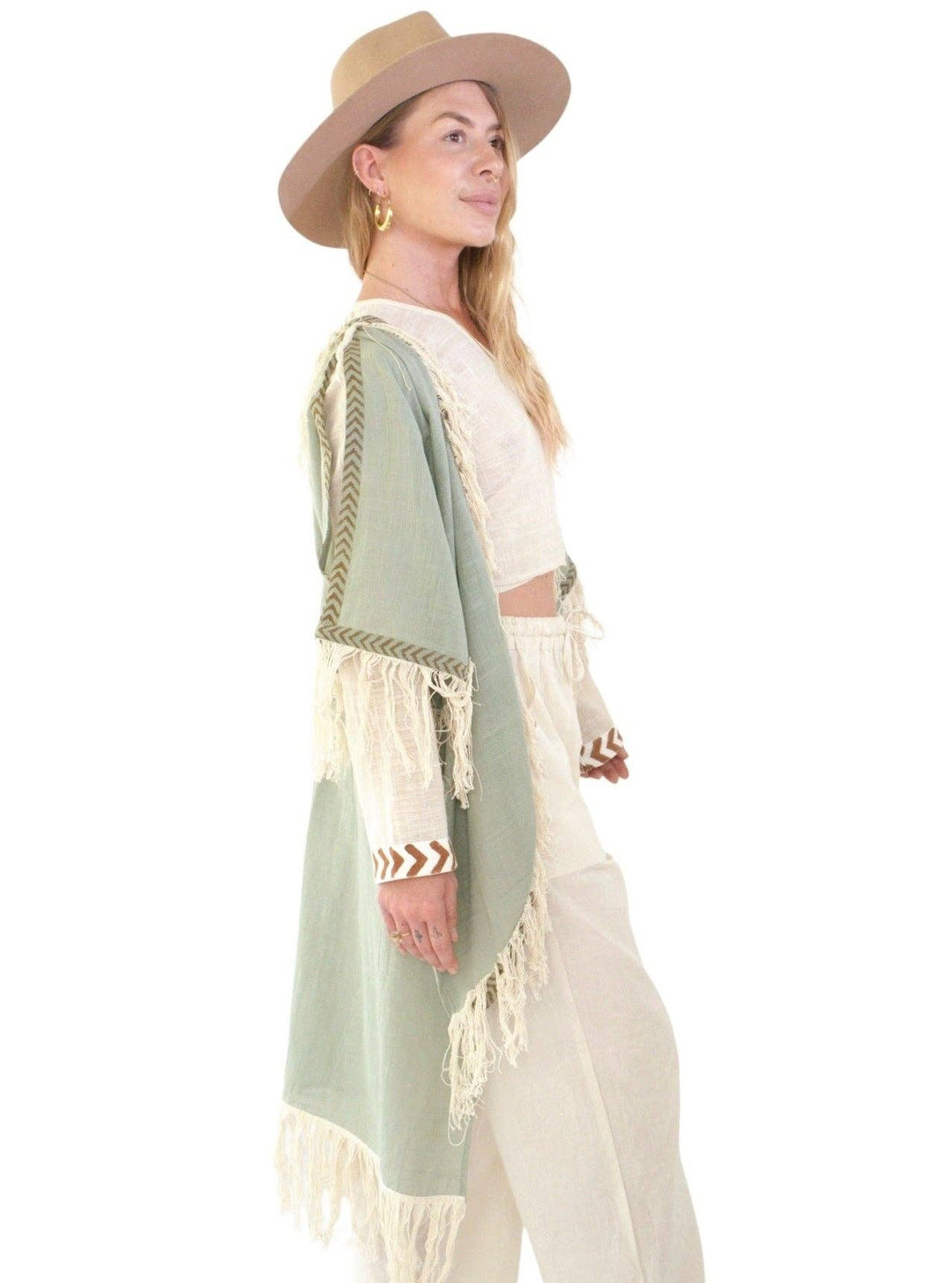 Organic Cotton Fringe Shrug