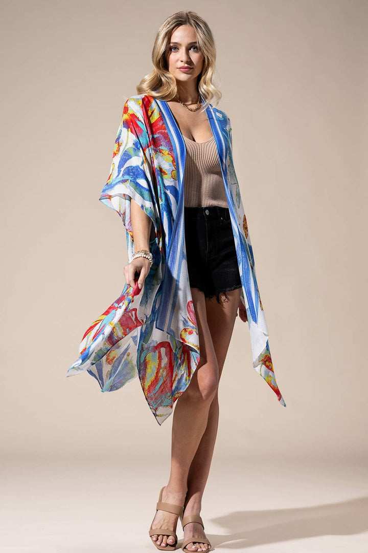 Azul Watercolor Kimono