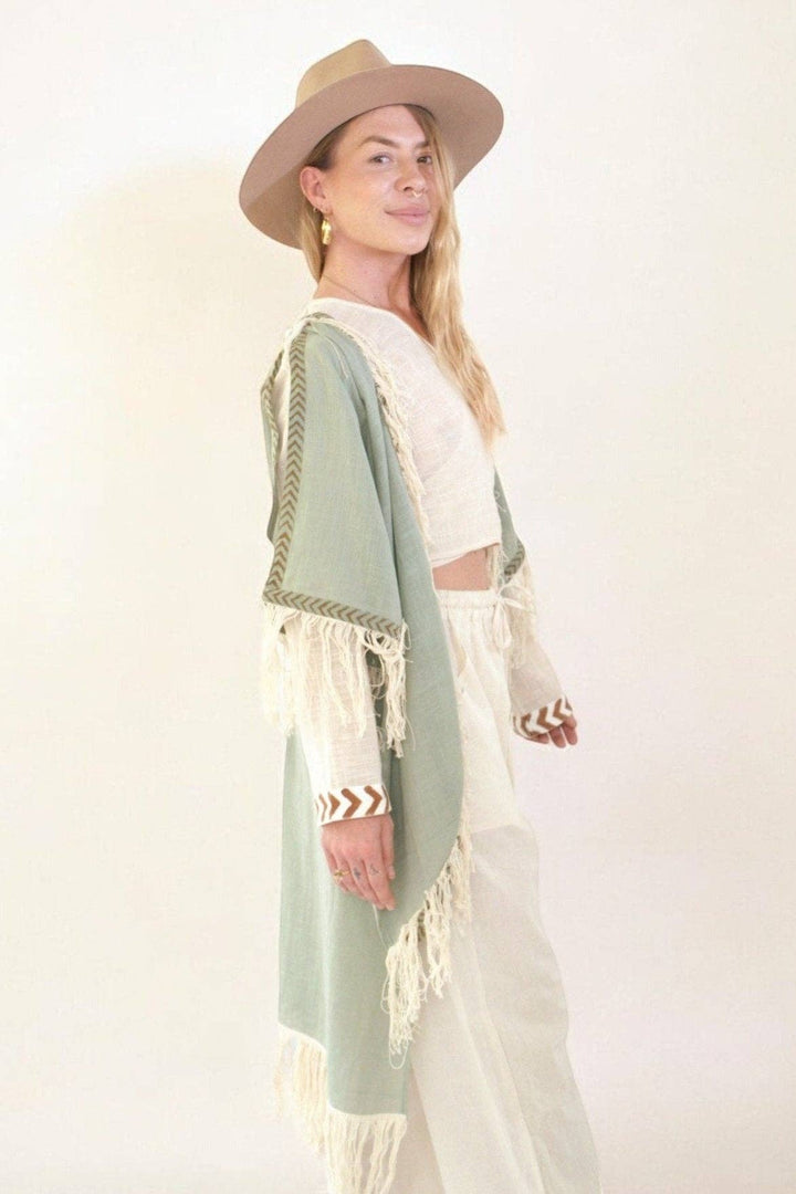 Organic Cotton Fringe Shrug