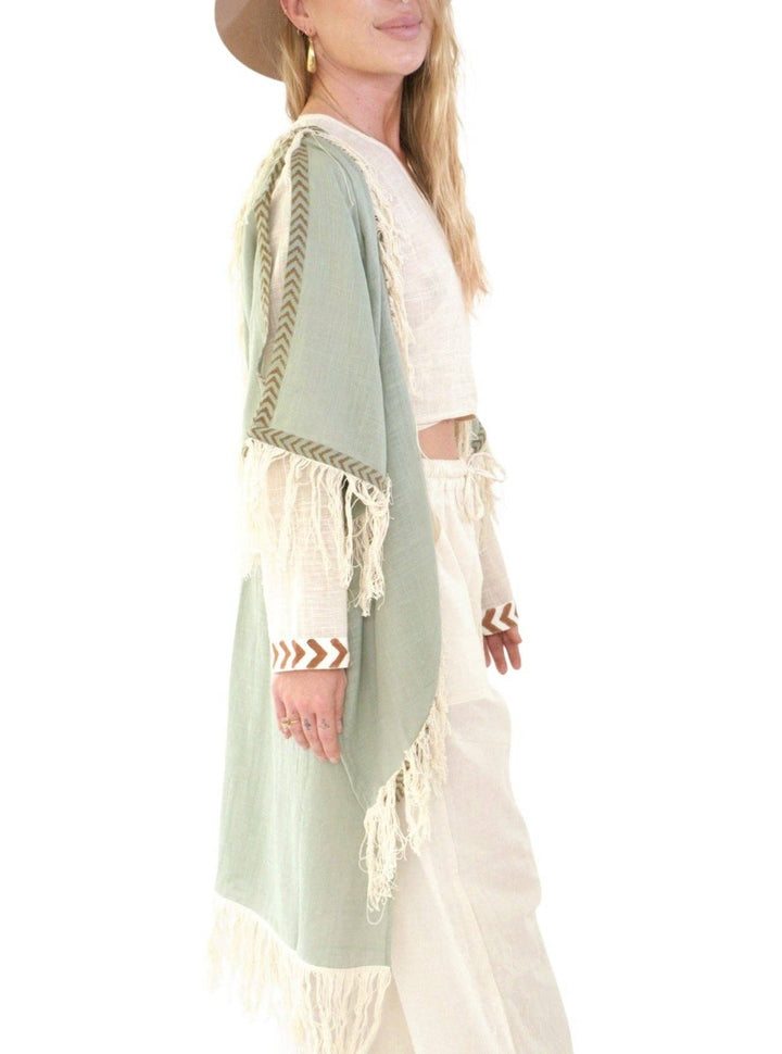 Organic Cotton Fringe Shrug