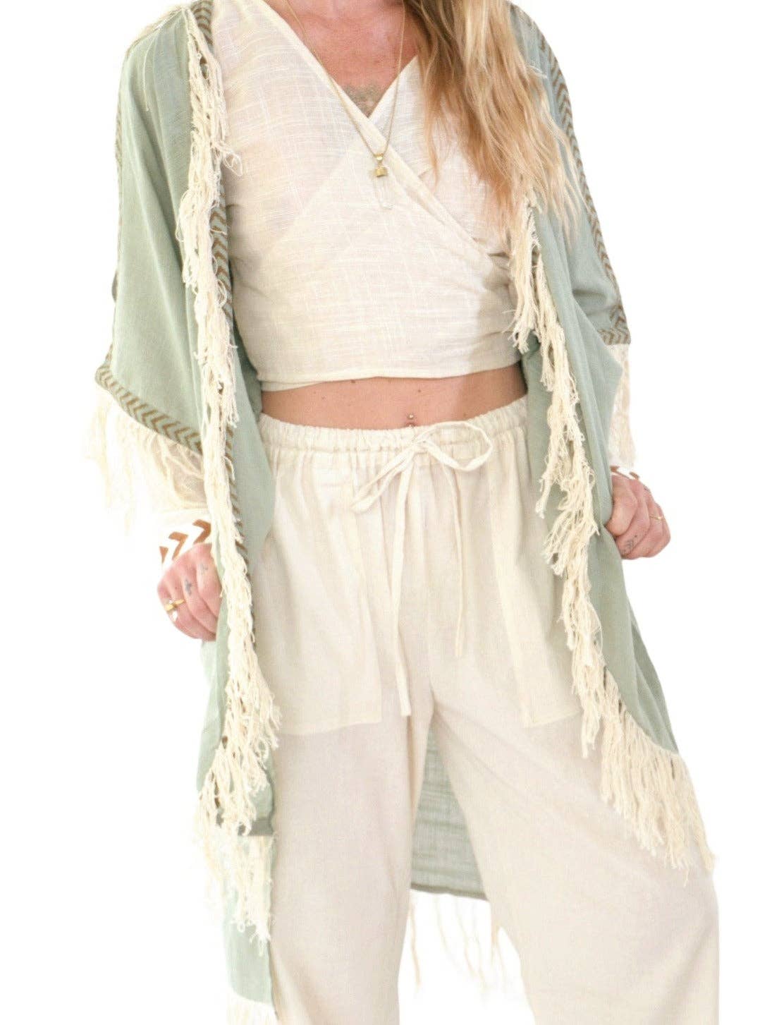 Organic Cotton Fringe Shrug