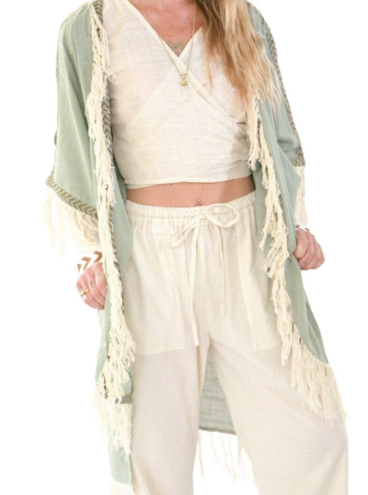 Organic Cotton Fringe Shrug